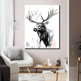 Paint by Numbers for Adults Animals Moose Gray